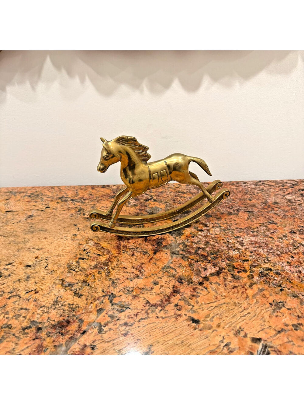 Vintage Solid Brass Rocking Horse Figurine